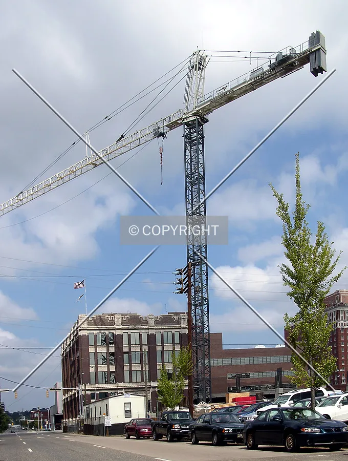 From the south along 22nd Street North with the former Birmingham News Building in the background