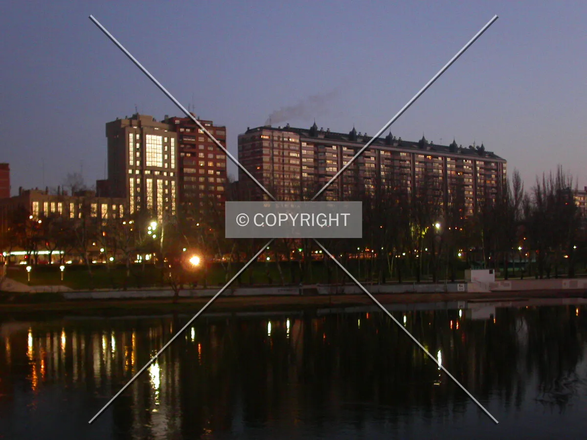 The riverfront as seen from the west