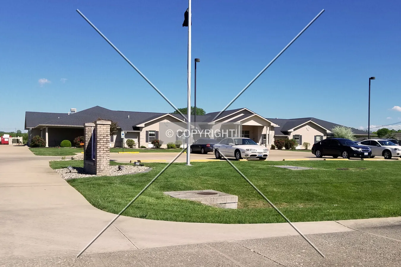 View from the northwest; May 2, 2017