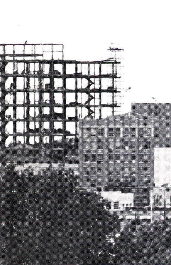 View from the northeast during construction