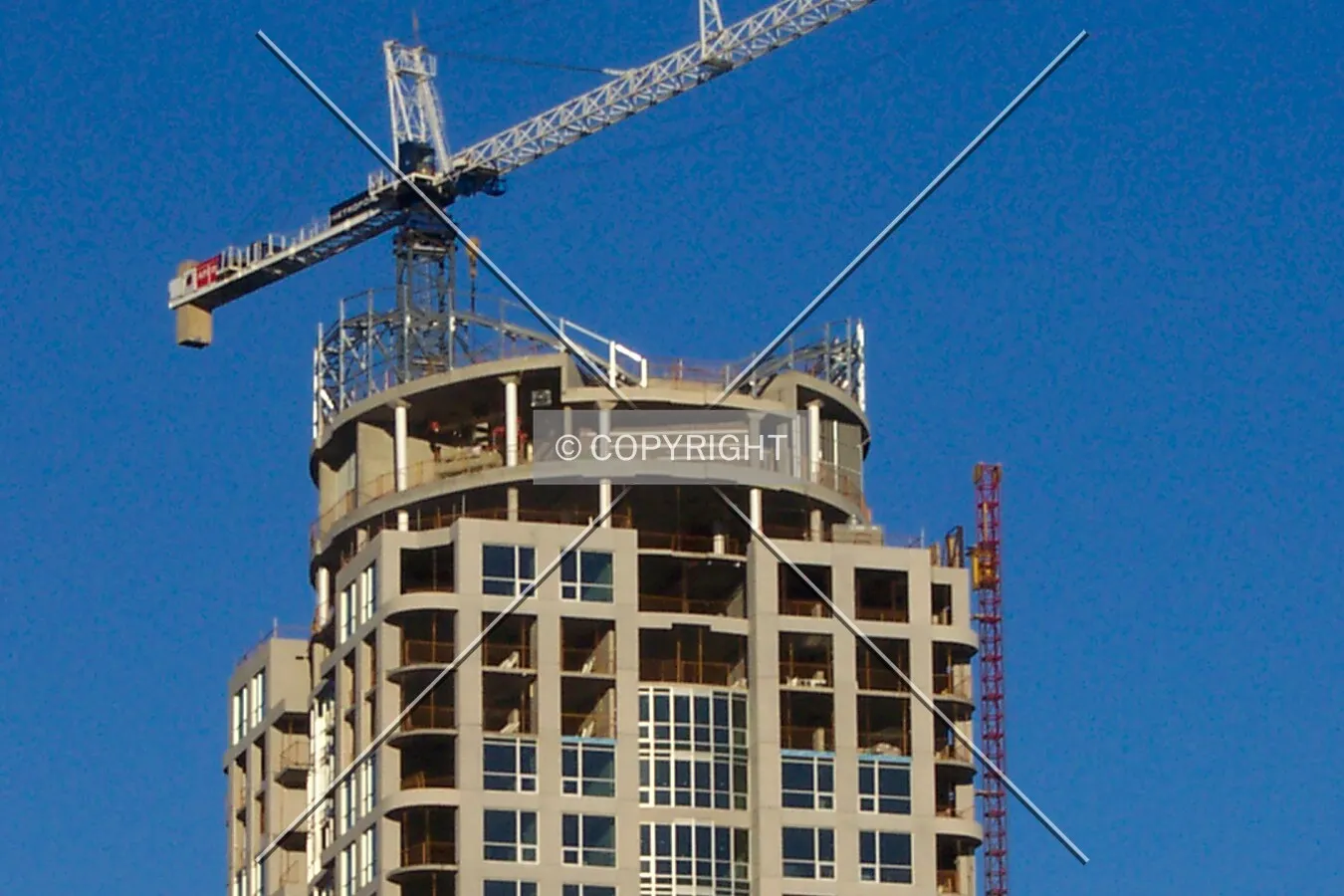 Closeup of the top floors