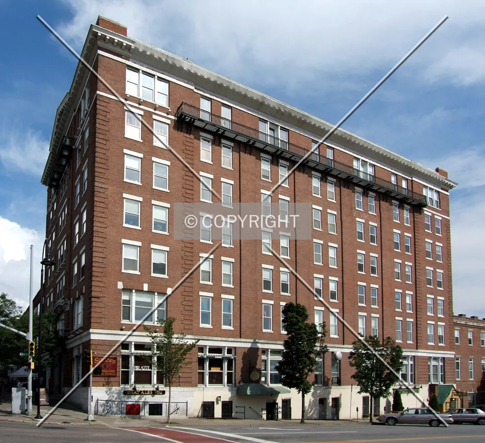 View from the northwest at Main and St. Paul Streets