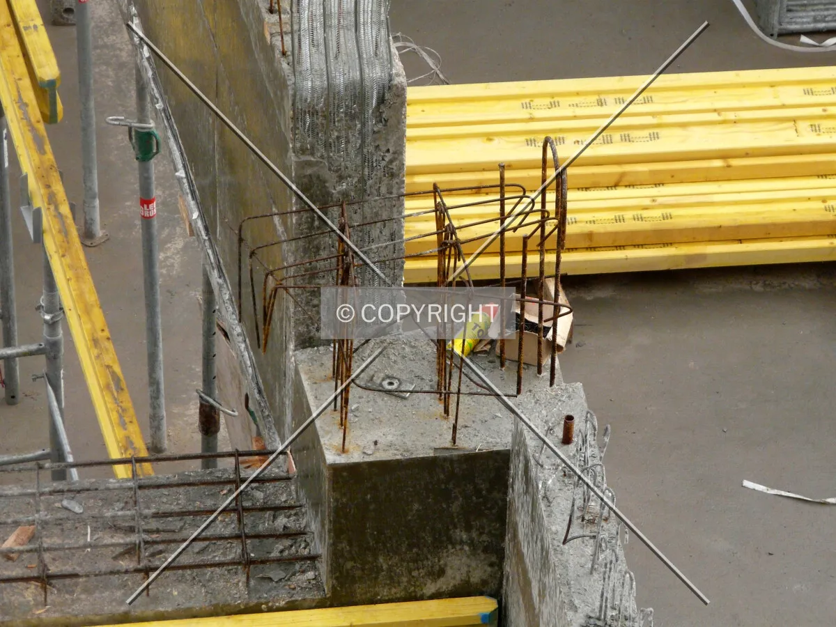 Top of a concrete column