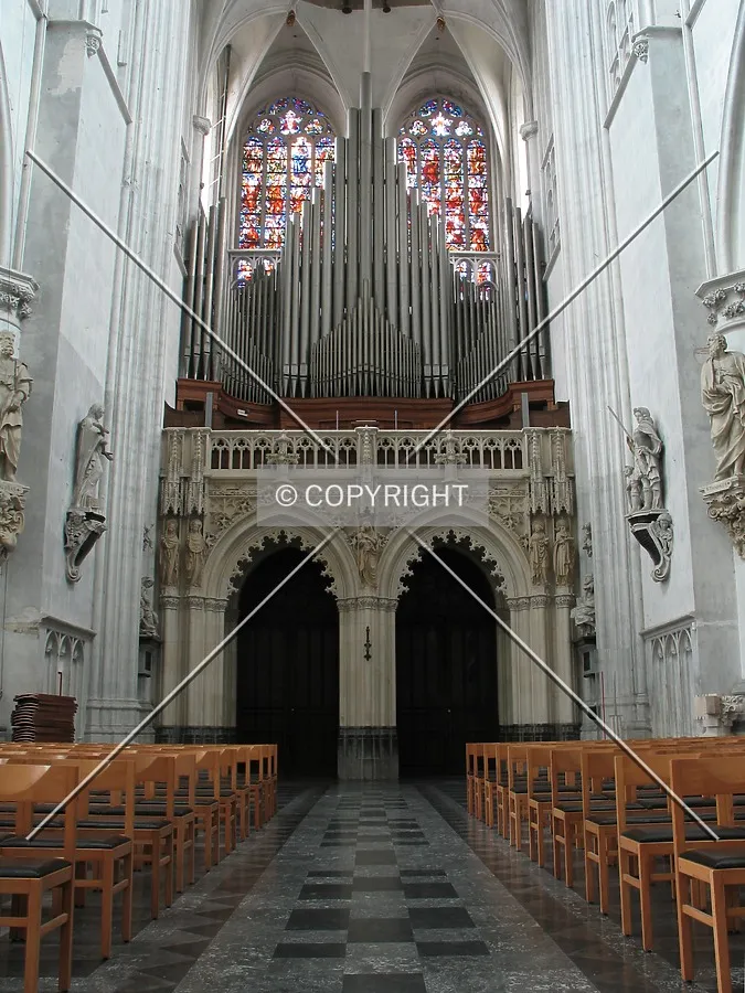 View on the main organ towards the tower
