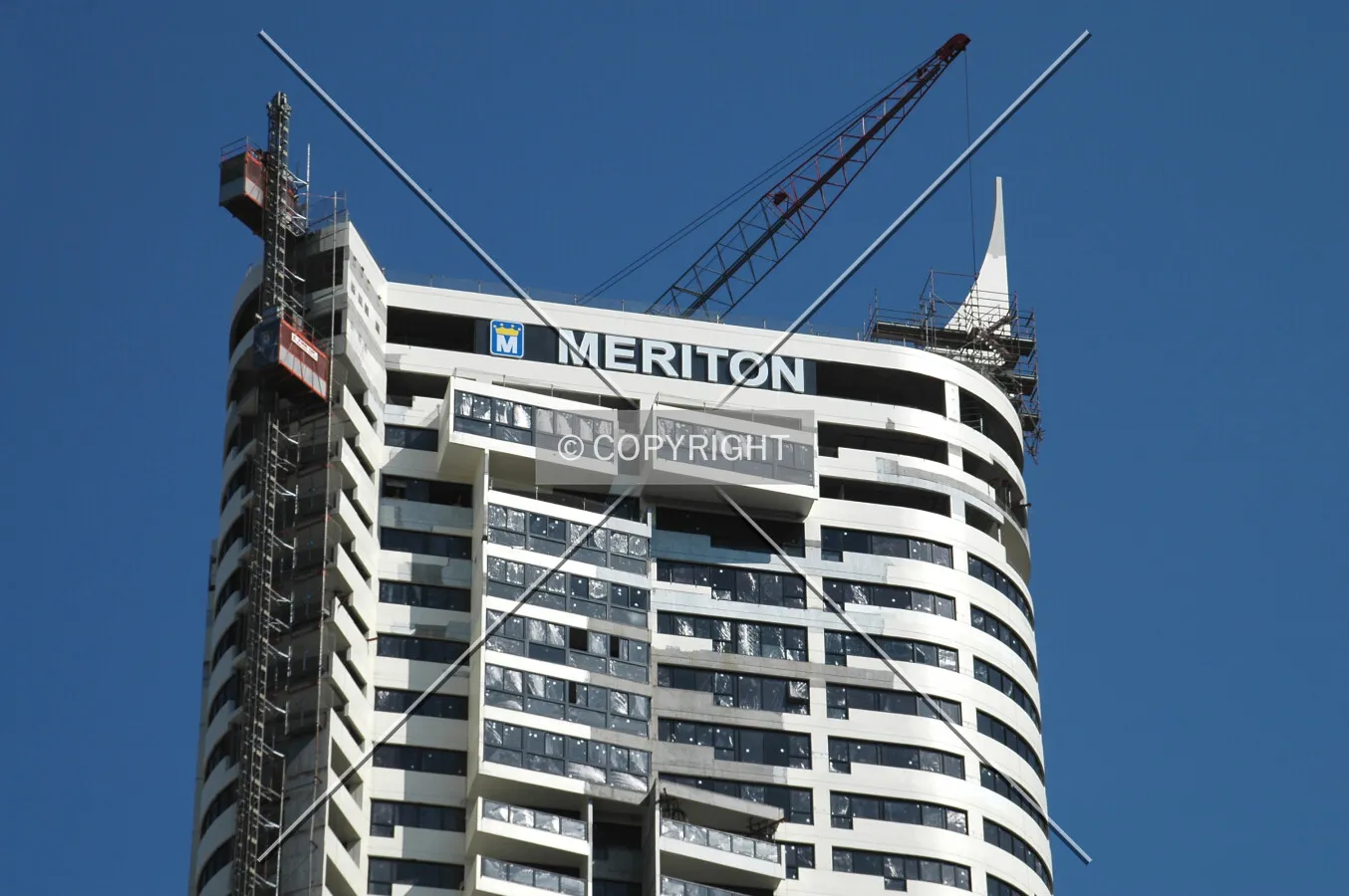 Top of the east facade