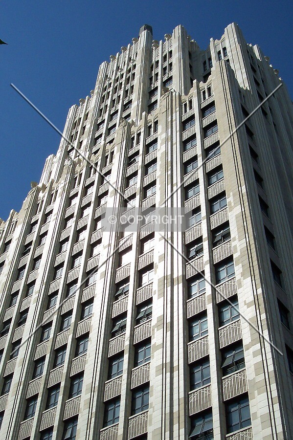 Looking up at the south facade
