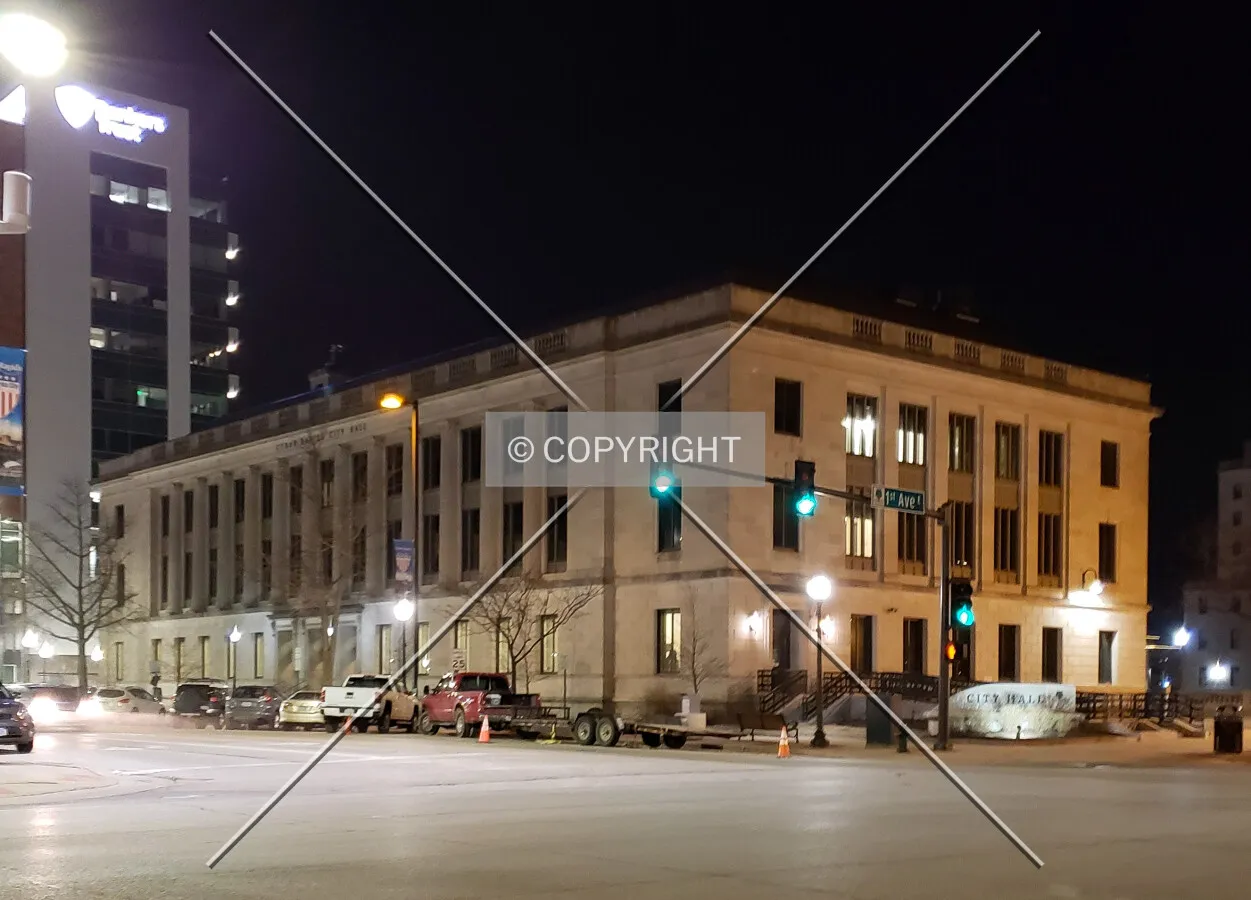 Northwest view at night; April 20, 2018