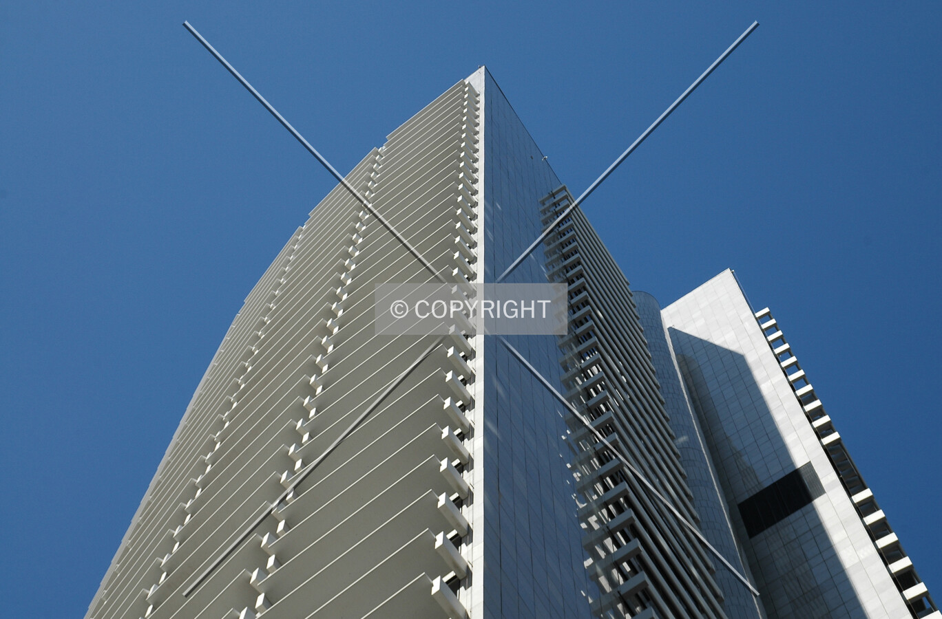 Looking up the northwest corner