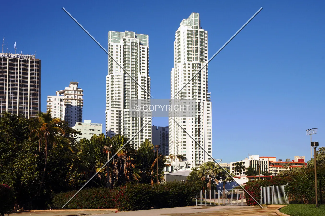 View from the east along Bayfront Park