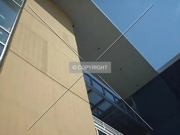 View to the top of the roof above the Skybridge, from the west side of the 36th floor terrace