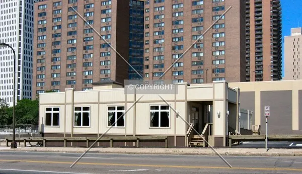 Sales office, from across 3rd Avenue
