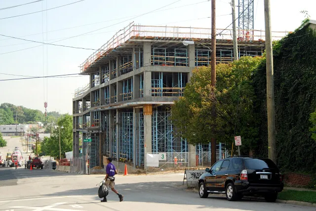 View from the southwest along West Street
