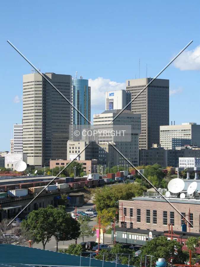 View from The Forks towards downtown