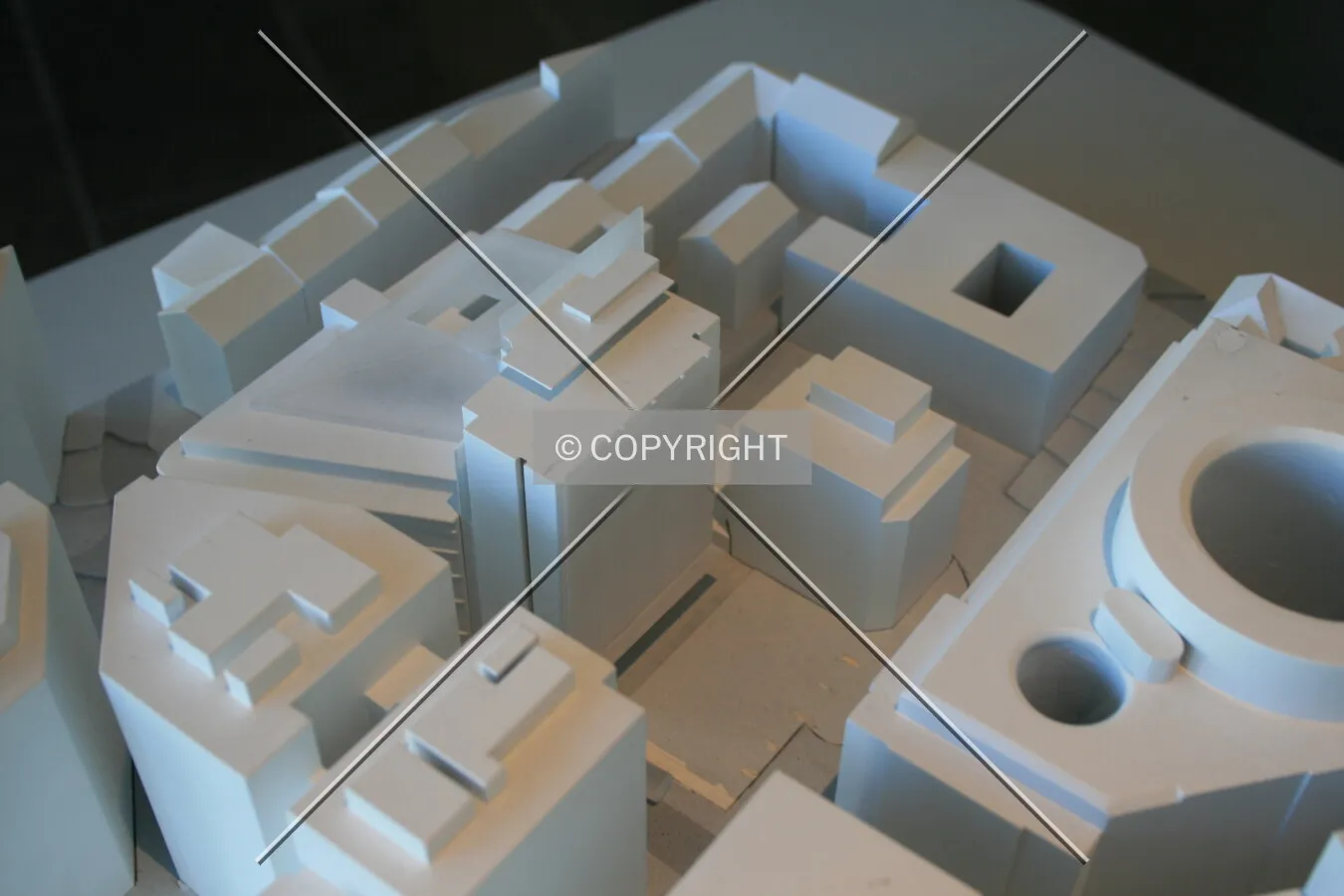 Model on display in the City Planning Department