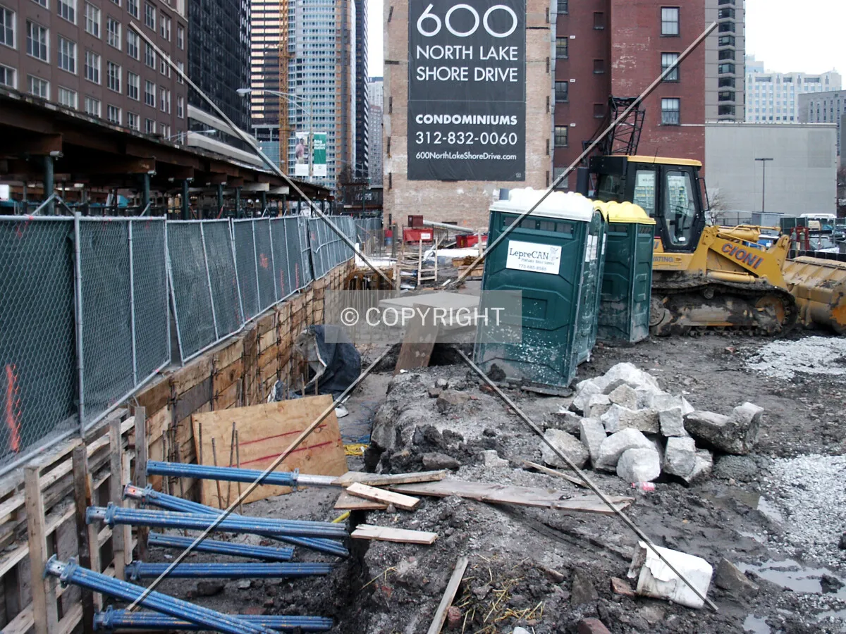 Looking west along Ohio Street inside the fence
