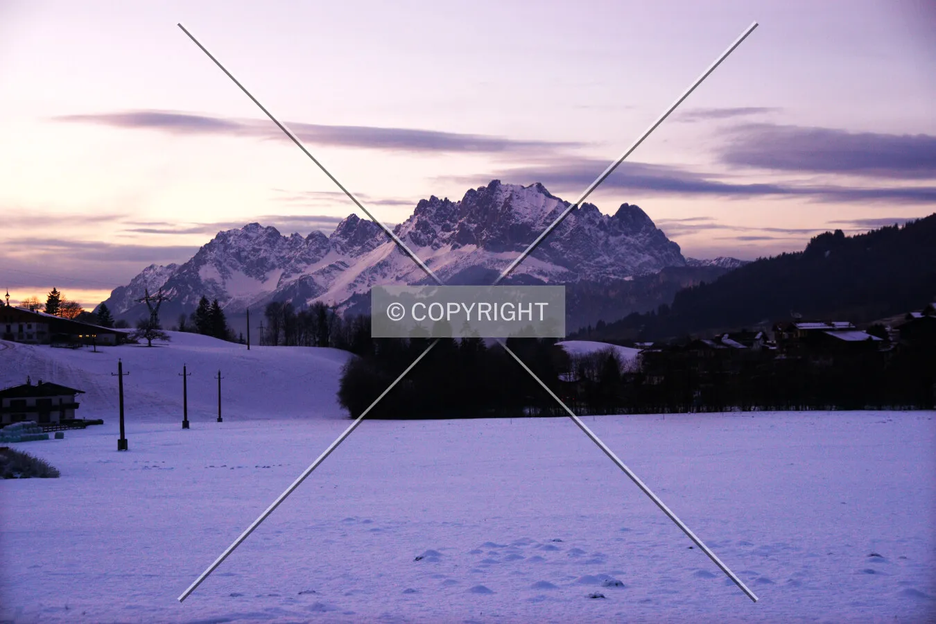 Snow-covered mountains in the austrian Alps