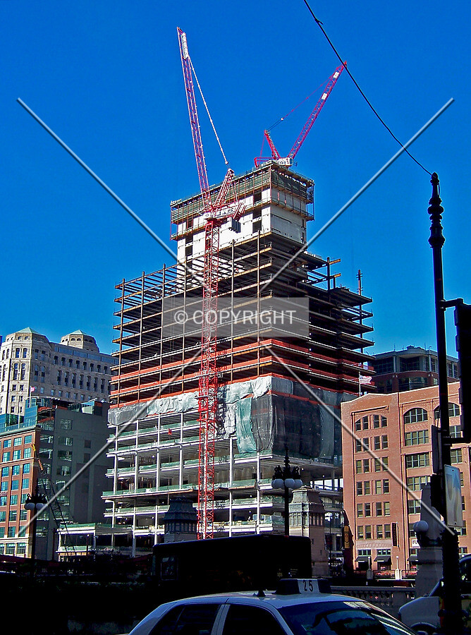 Looking northwest from the intersection of Clark Street and Wacker Drive