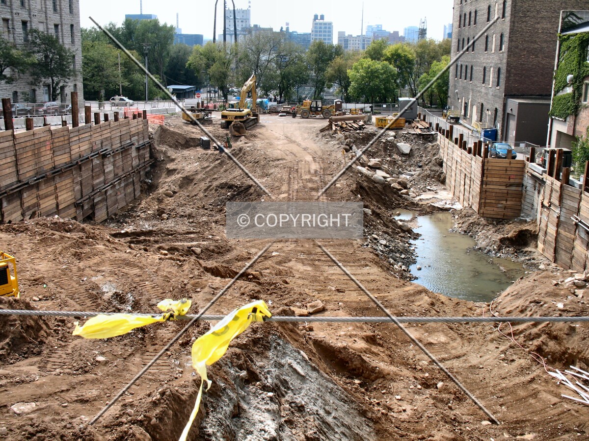 View into the pit from 2nd Street SE