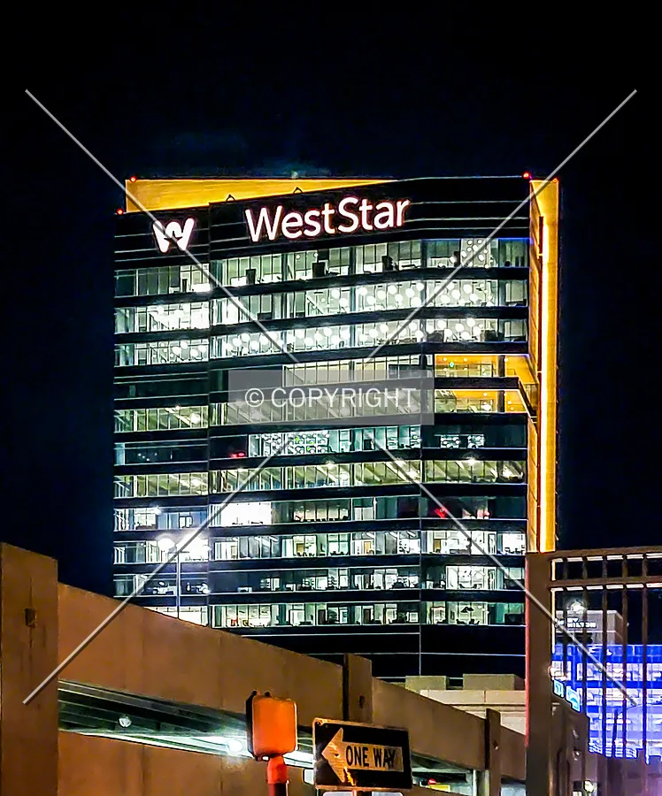 From the southwest at night, Monday, November 15, 2021