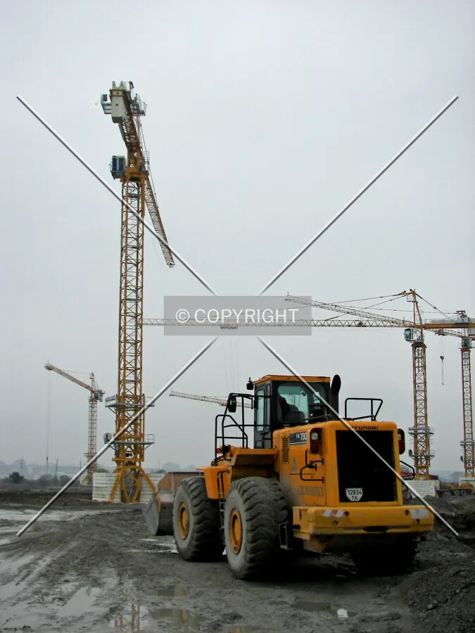 Building machinery at the construction site