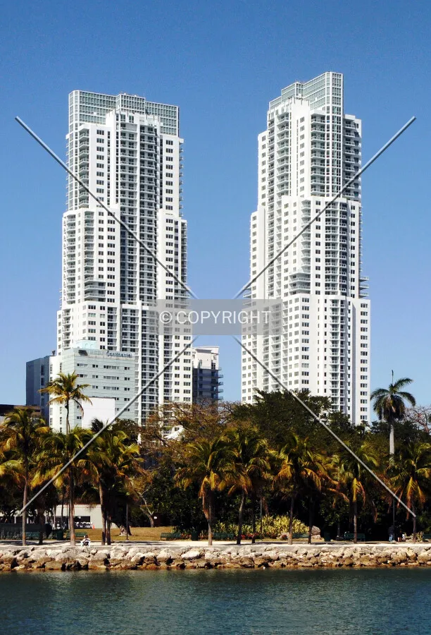 View from the east along Biscayne Bay