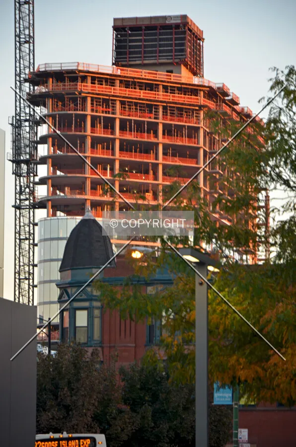 Viewed from the north at sunset; August 22, 2014.