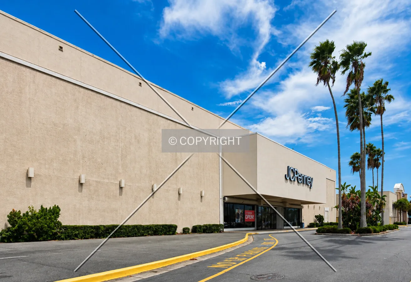 JCPenney from the northeast, Sunday, August 23, 2026