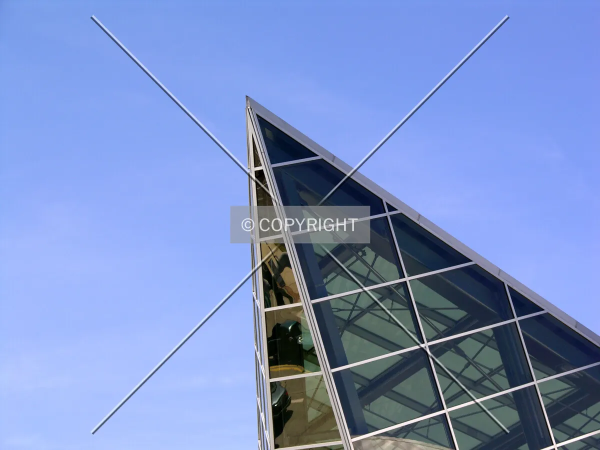 Tip of the glass atrium on the eastern side