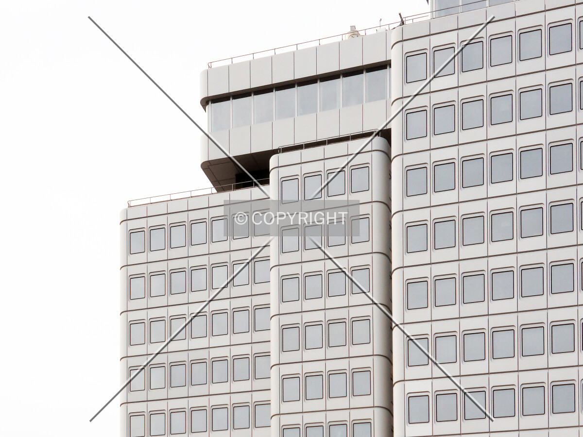 Facade and windows at the top of the building