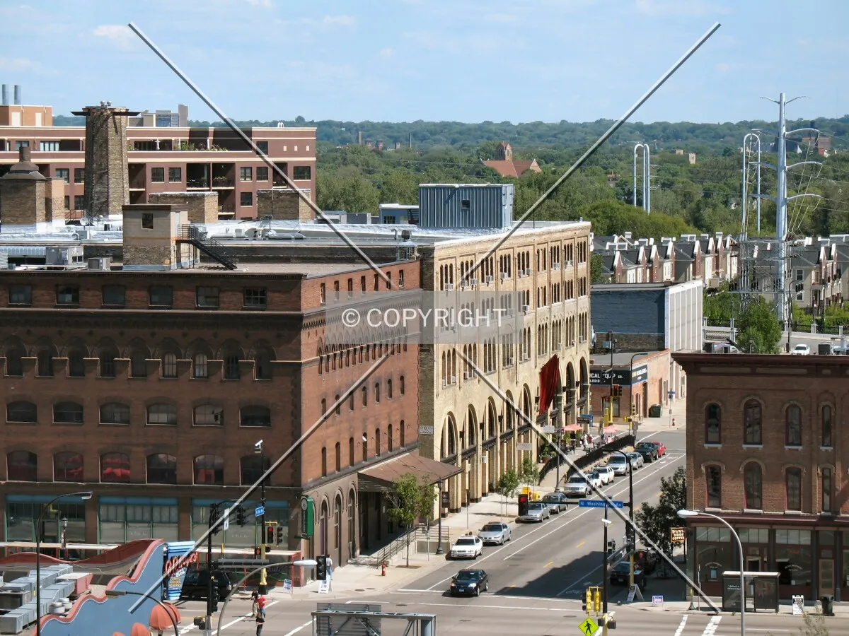Distant view to the north from the 4th Street Parking Ramp, beyond the Andrews Building