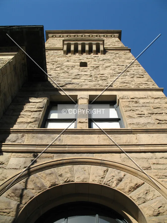 Looking up the west side of the tower