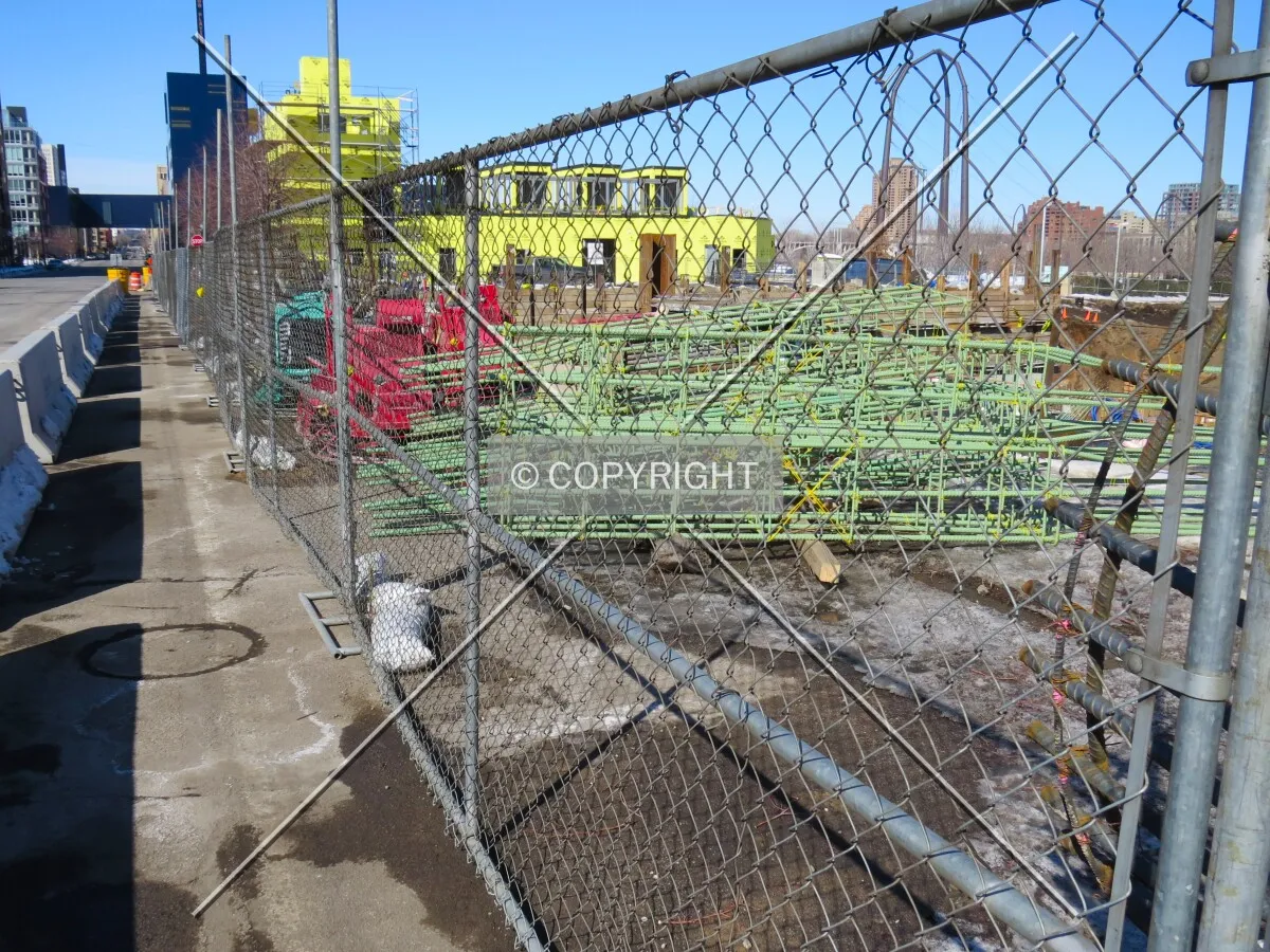 View to the west along the 2nd Street South sidewalk