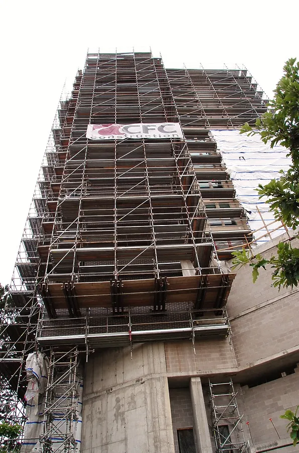 Looking up from the east