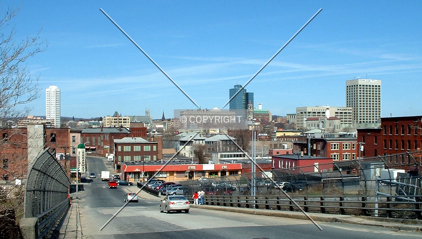 View from the southeast toward downtown