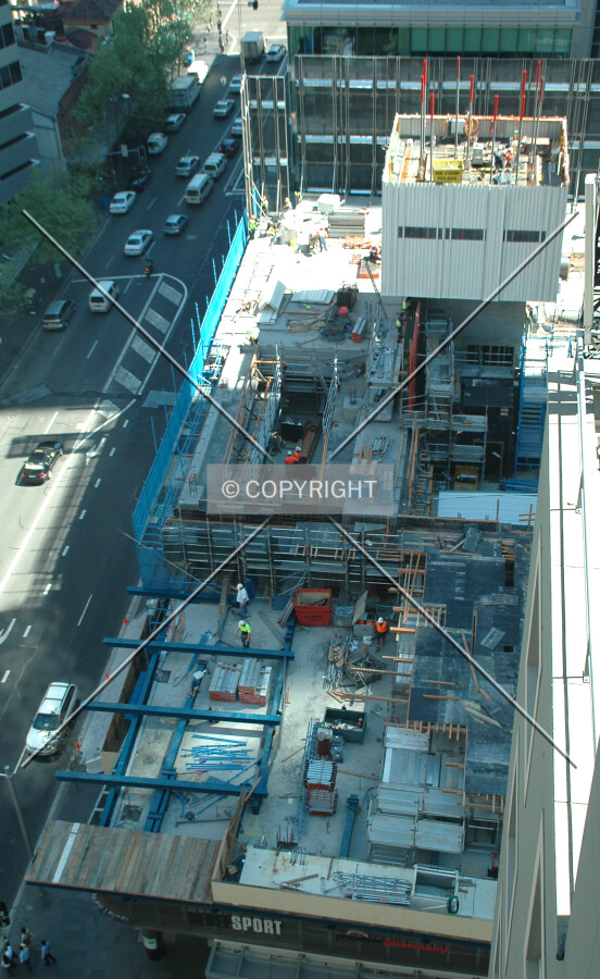 Elevated view of the site