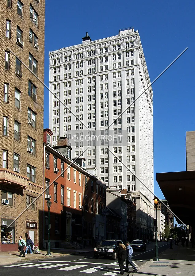 View from the west on Spruce Street
