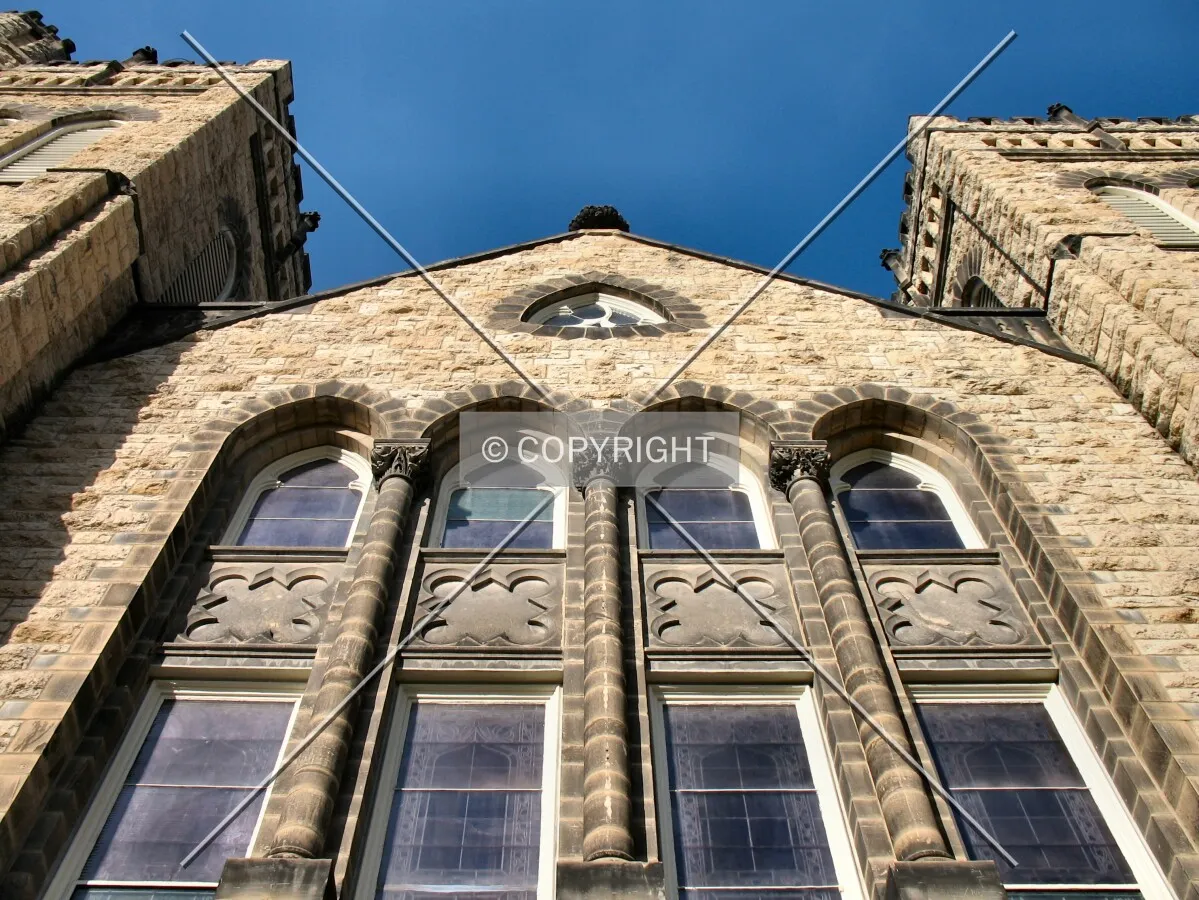 Looking up from the main entrance