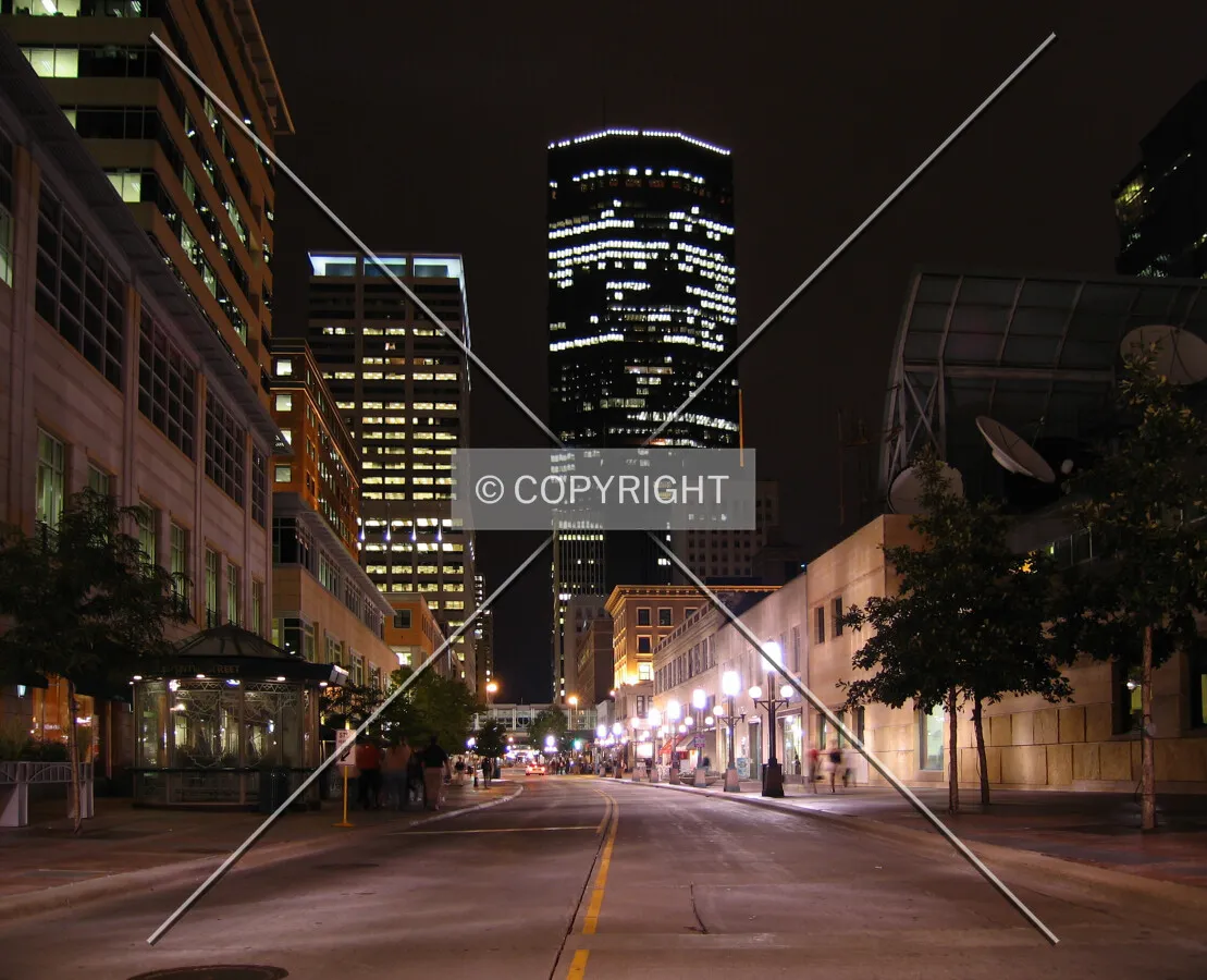 Night view north from 11th Street