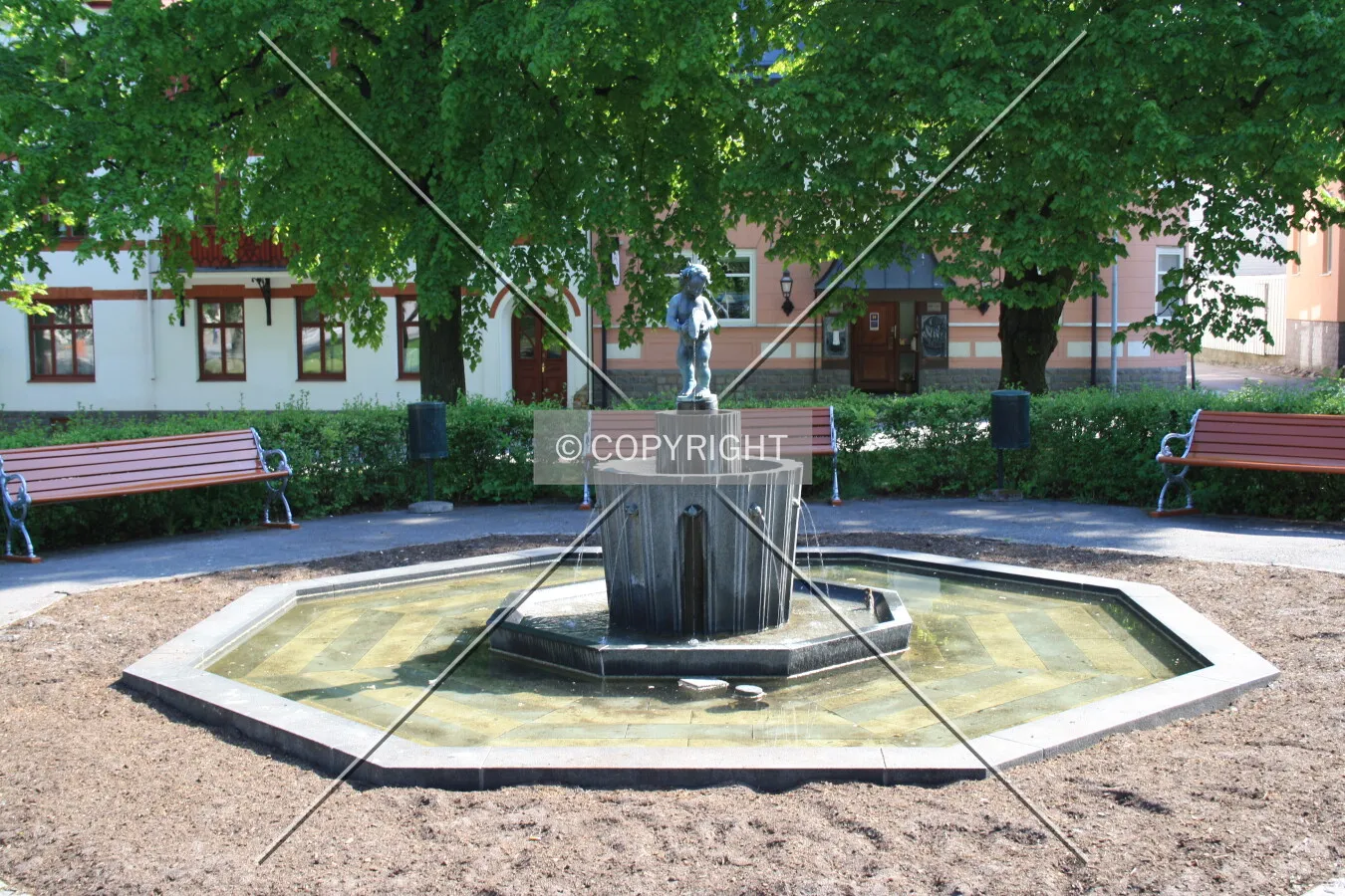 Statue and fountain