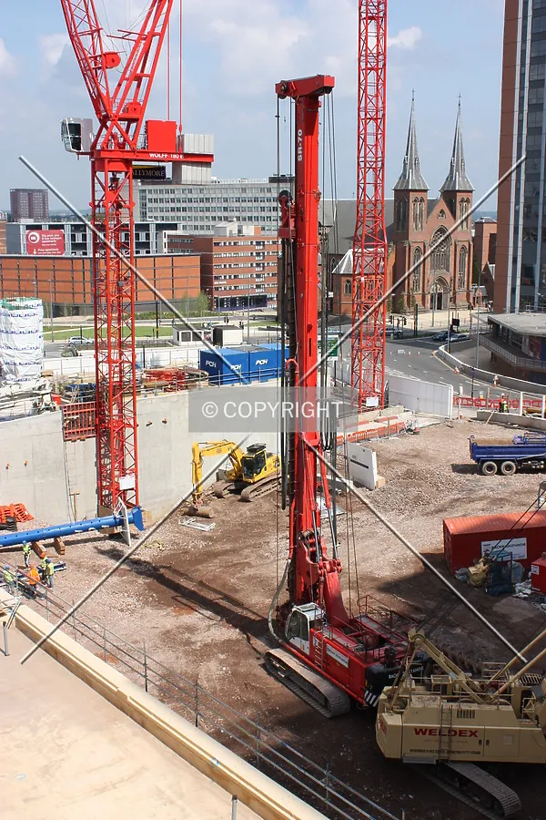View of the pile driver on-site