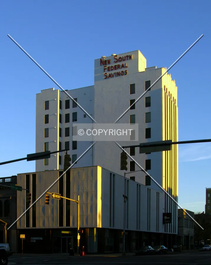 View from the north along Richard Arrington, Jr. Boulevard North at dusk