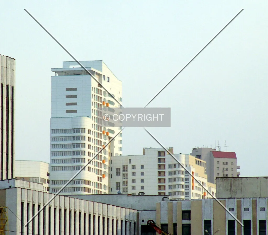 Distant view of the upper floors