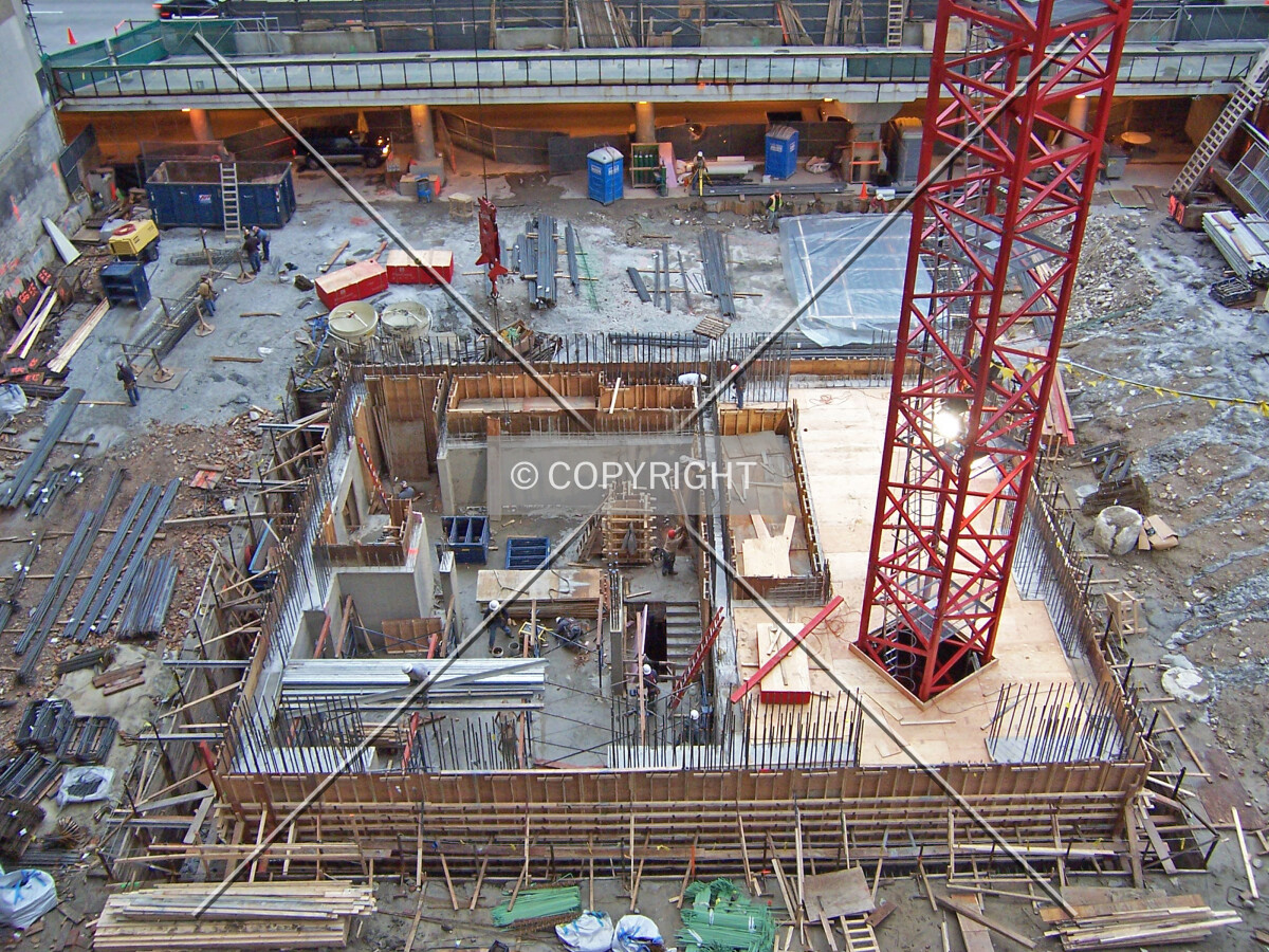 Looking down from the fourth floor of the adjacent parking garage within the 203 North LaSalle Building