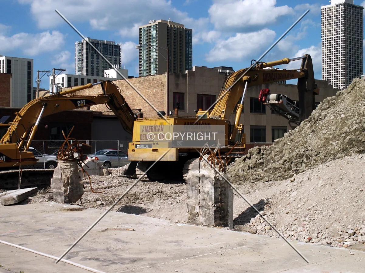 Demolition on the north side of the site
