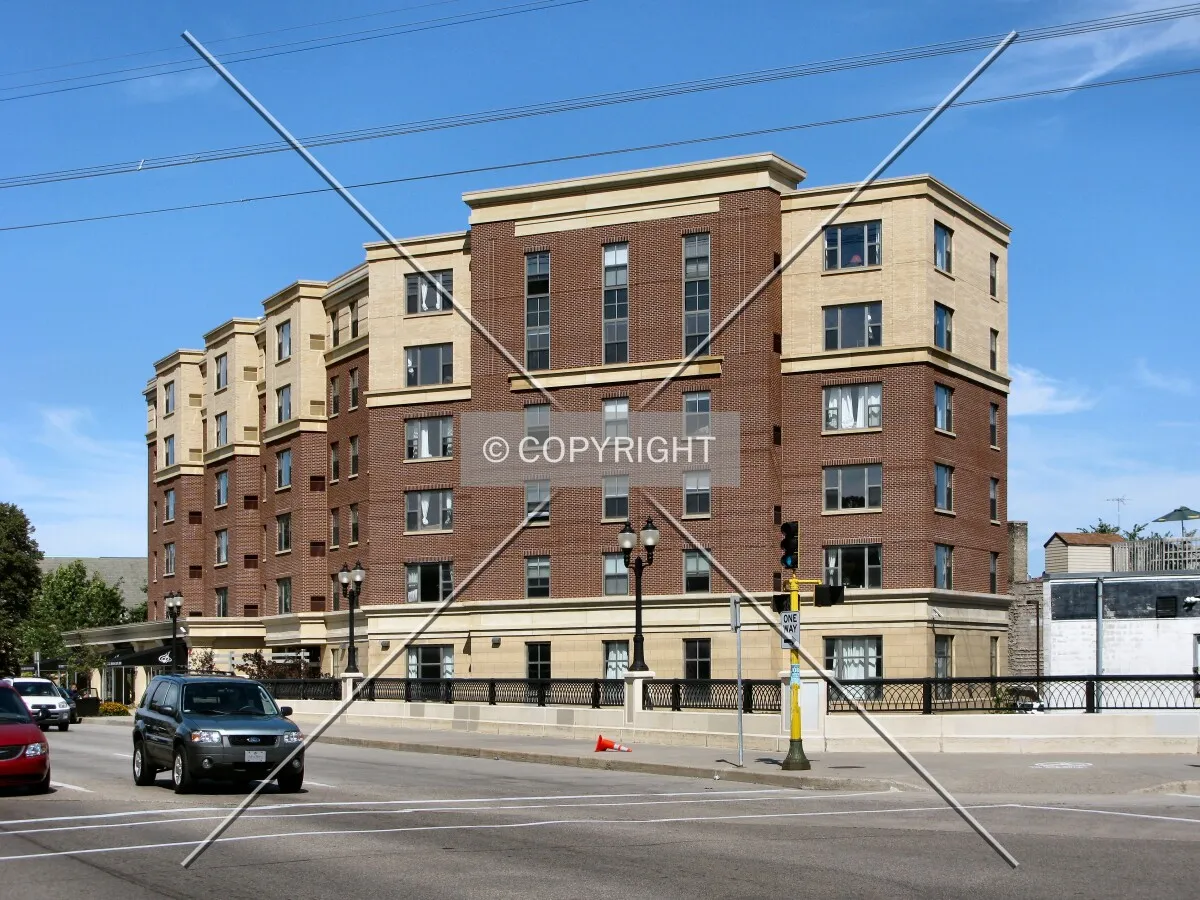 View to the northwest across University Avenue SE
