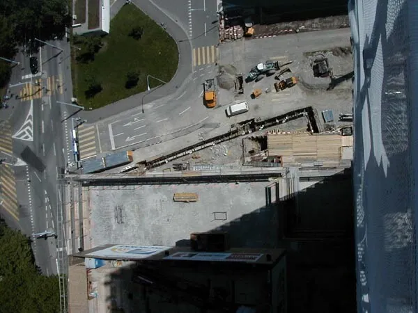 View down to the street