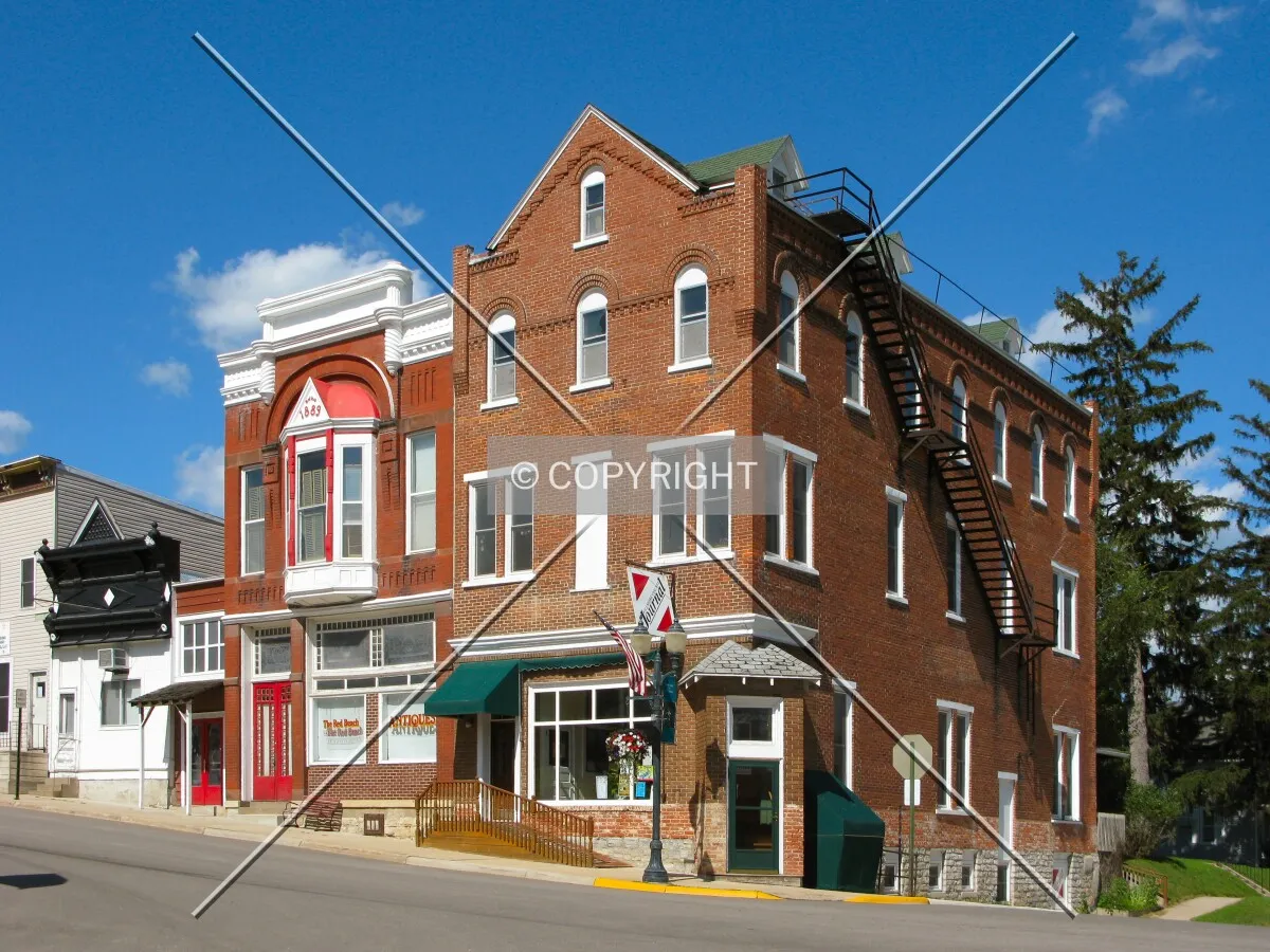 View to the northeast across Saint Anthony Street/Main Street