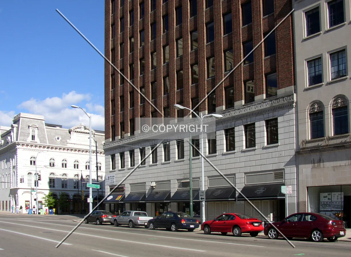 Base along West 1st Street