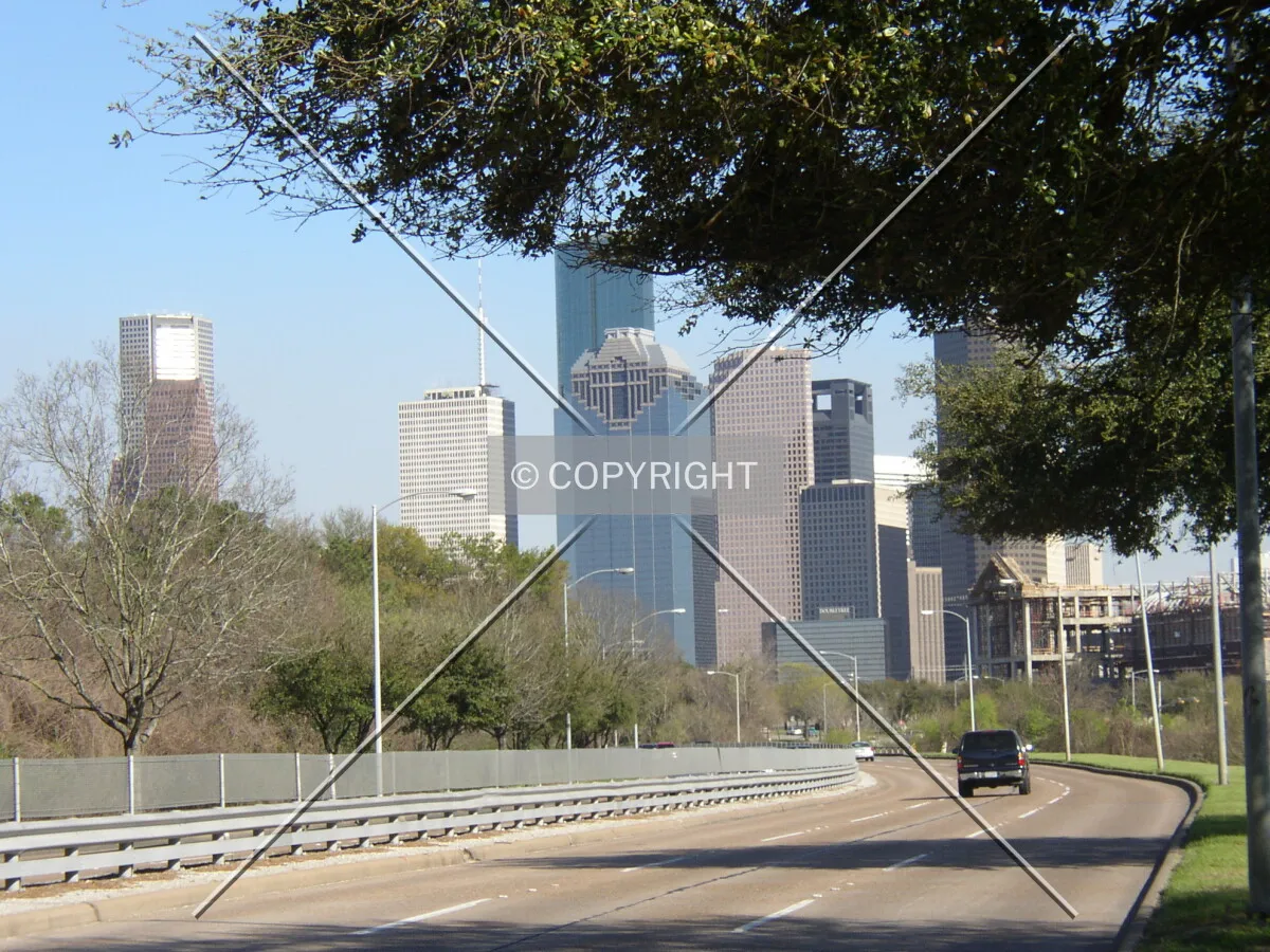 Looking northeast into downtown from Memorial Drive