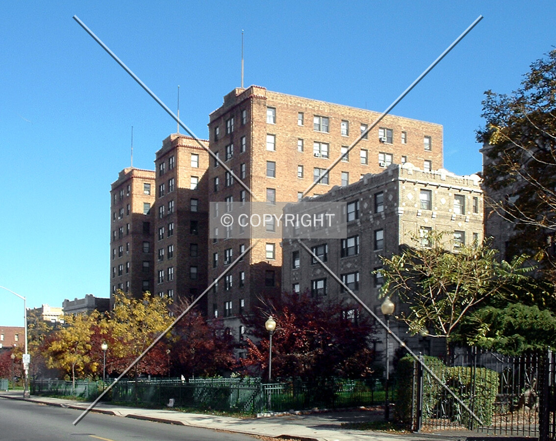 View from the southwest along South Harrison Street